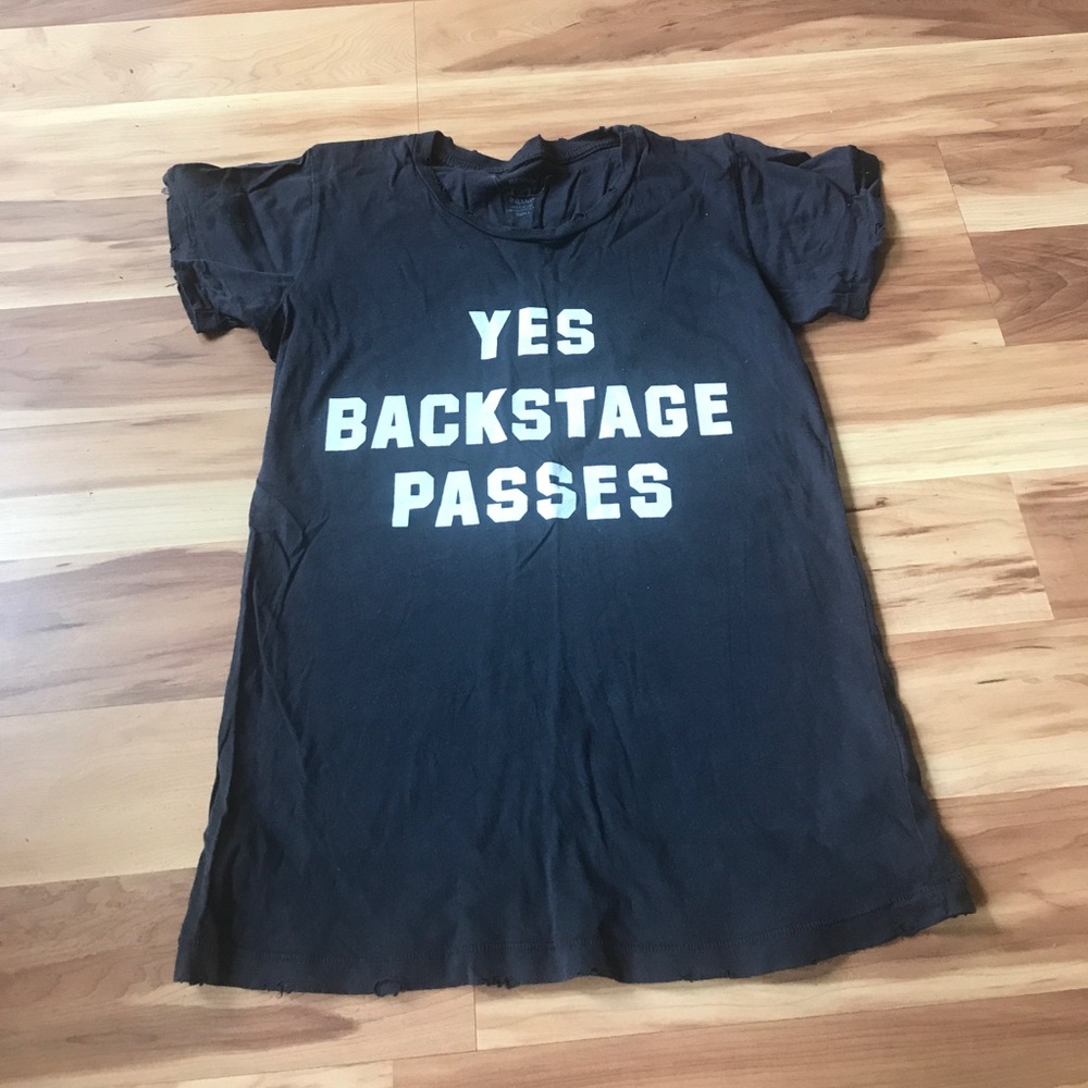 Yes Backstage Passes Black Graphic Tee for Women